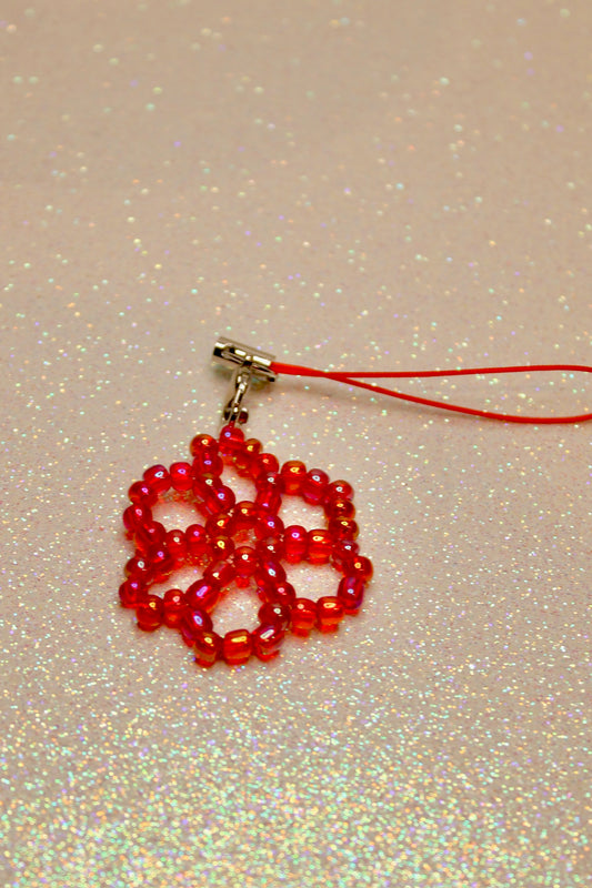 Red flower phone charm