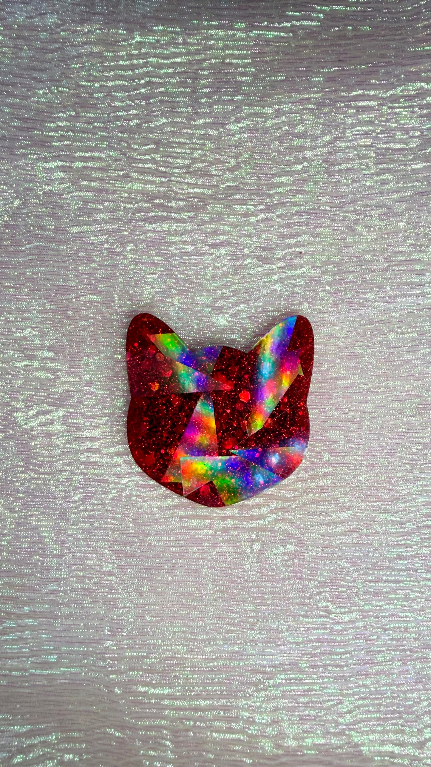 Holographic cat phone grip