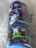 Frosty The Snowman Fabric and Glitter Tumbler