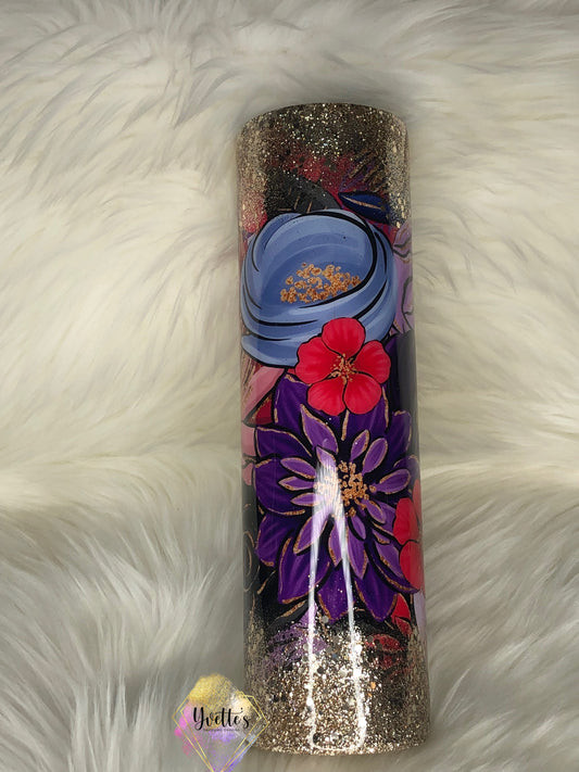 Floral and Glitter 32 oz Plump Tumbler