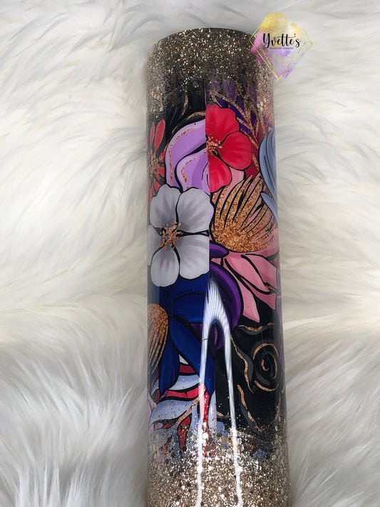 Floral and Glitter 32 oz Plump Tumbler