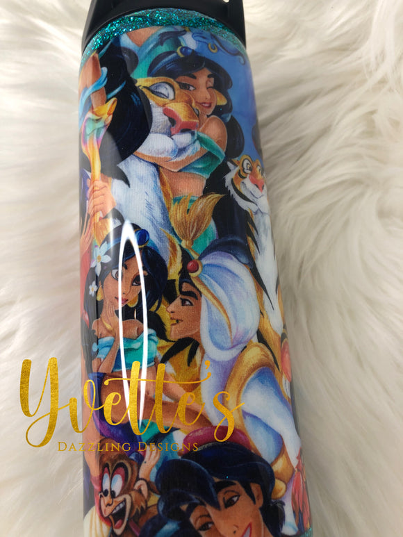 A Whole New World Fabric and Glitter Duo Tumbler