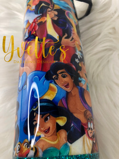 A Whole New World Fabric and Glitter Duo Tumbler