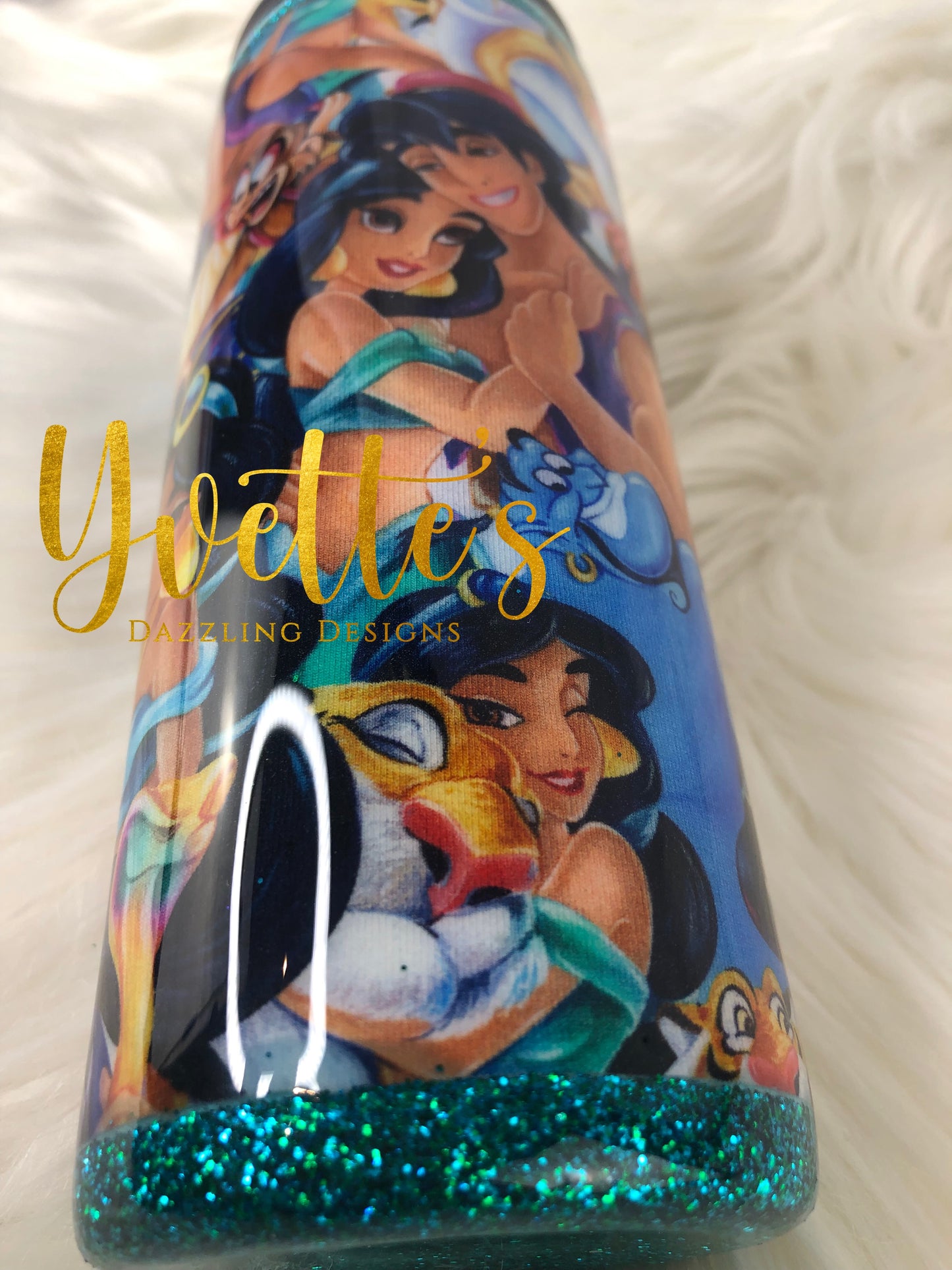 A Whole New World Fabric and Glitter Duo Tumbler