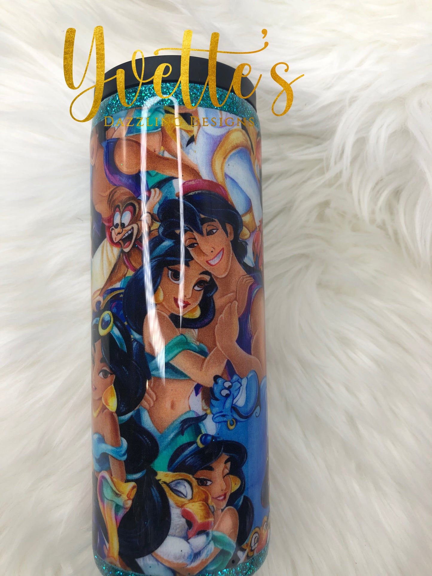 A Whole New World Fabric and Glitter Duo Tumbler