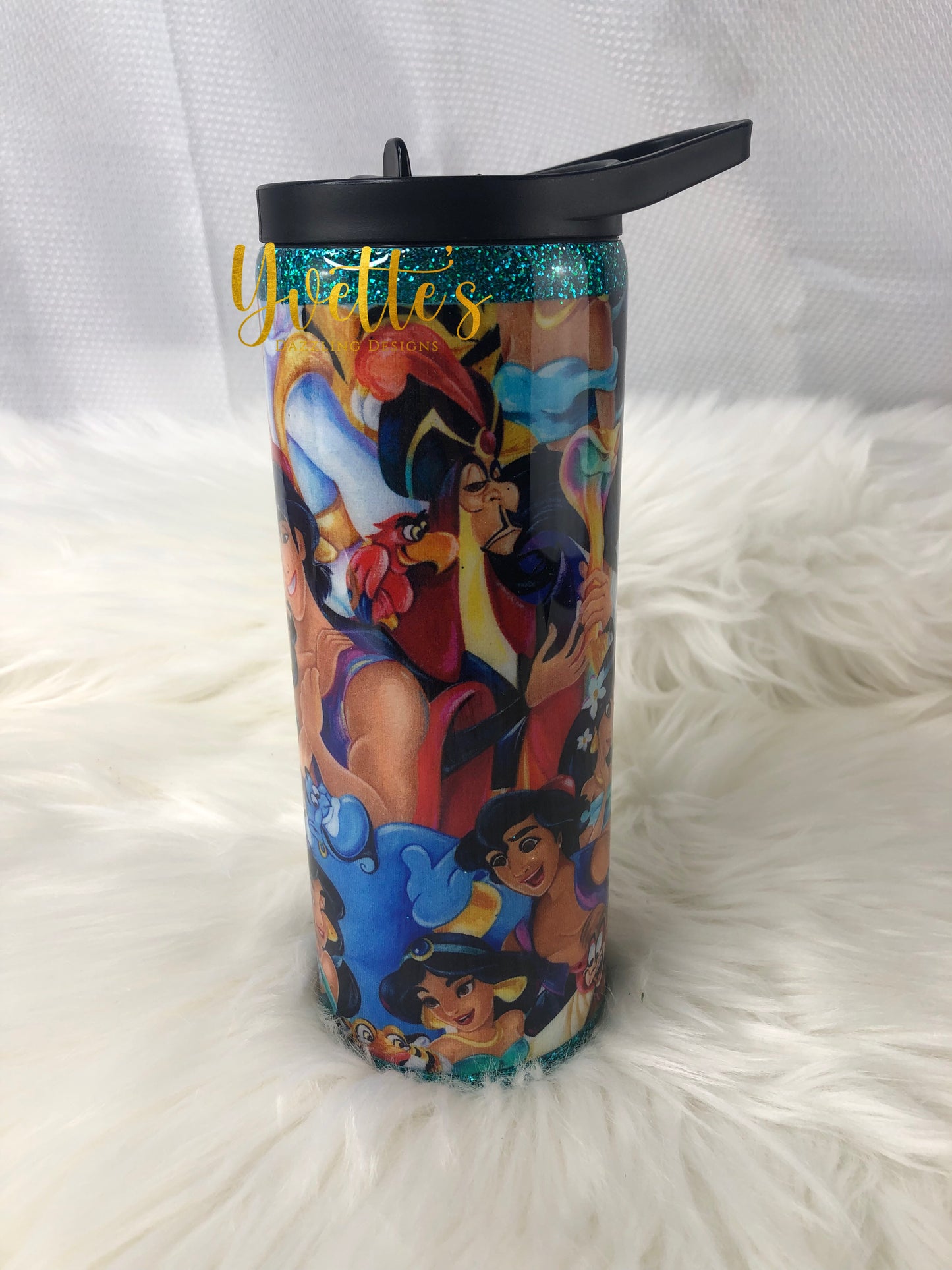 A Whole New World Fabric and Glitter Duo Tumbler