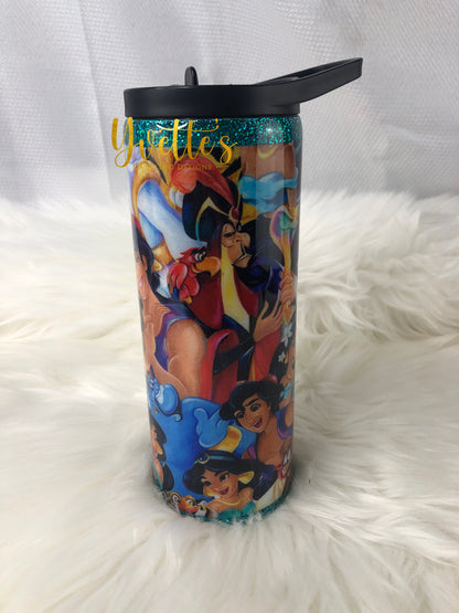 A Whole New World Fabric and Glitter Duo Tumbler