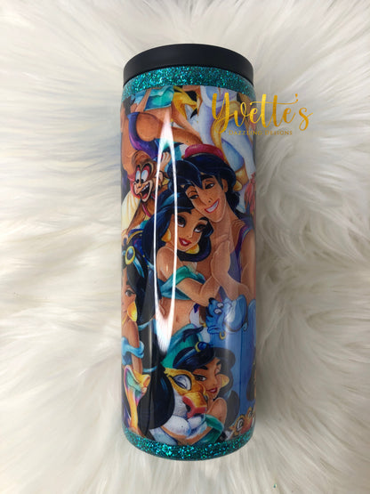 A Whole New World Fabric and Glitter Duo Tumbler