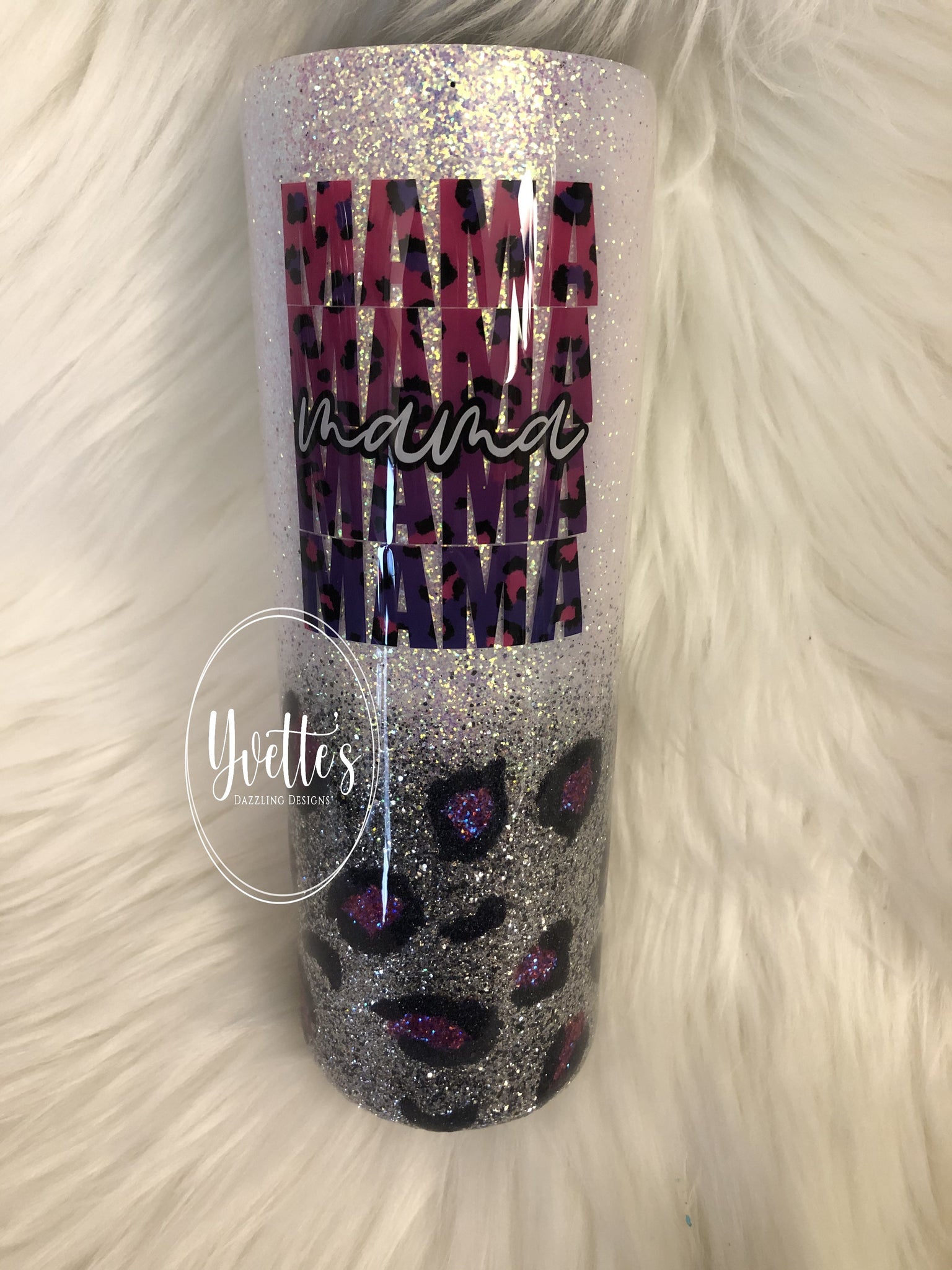 20oz MAMA Glitter Handle Tumbler