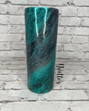 Teal and Black Swirl